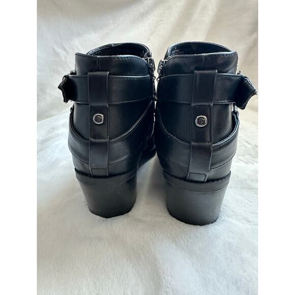 Guess Black Ankle Boots, Vegan Leather, Size 8 - Picture 7 of 11